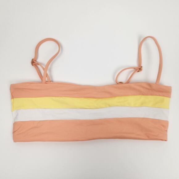 L*Space Rebel Stripe Bikini Top in Orange Size Small NWT - Picture 1 of 4